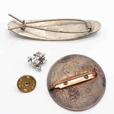 LOT 110: Lucite Jelly Belly Bee Pin, Alpaca Silver Pins and Earrings & More
