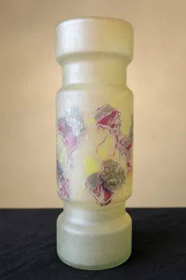 HAND-PAINTED GLASS VASE BY BZT LTD