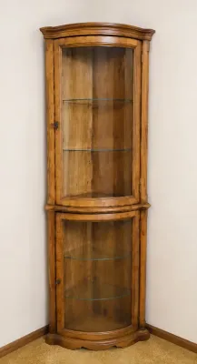 CORNER CURIO CABINET WITH LIGHTS 