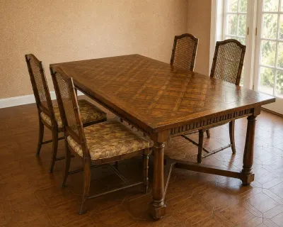 RECTANGULAR DINING TABLE WITH CHAIRS