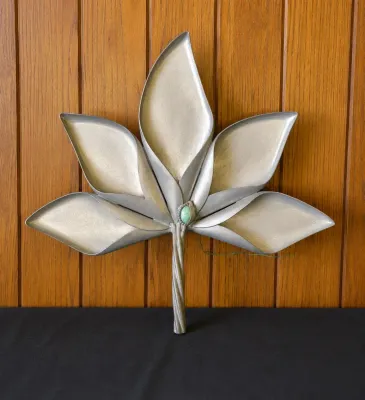 PEWTER FLOWER SCULPTURE 