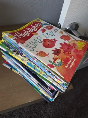 Large stack of Highlights magazine