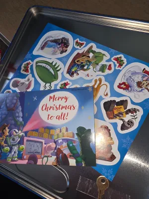 Christmas countdown tin and book