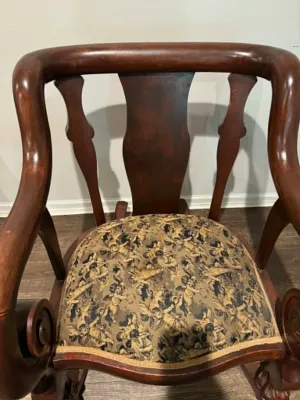 Sale Photo Thumbnail #11: Empire-style carved mahogany rocking chair