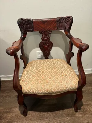 Sale Photo Thumbnail #3: Antique Carved Arm Chair