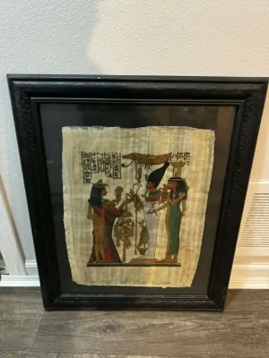 Sale Photo Thumbnail #42: Framed Egyptian Papyrus Artwork