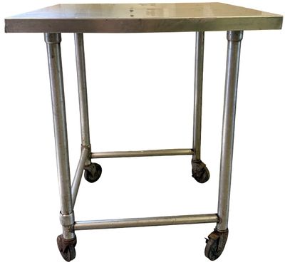 Sale Photo Thumbnail #335: Stainless Steel Table - Small Table with Wheels 
30" x 30" x 35"