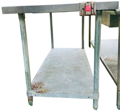 Sale Photo Thumbnail #306: Stainless Steel Medium Table with Rod Holder | 60"L x  29 1/2"W x 34 3/4"H (5ft L x 2ft 5 1/2" W x 2ft 10 3/4")