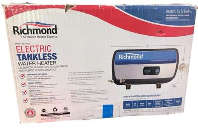 Sale Photo Thumbnail #501: Electric Tankless Water Heater MODEL: RMTEX-04 (3.5Kw) 120v 10AWG 5.29LBS