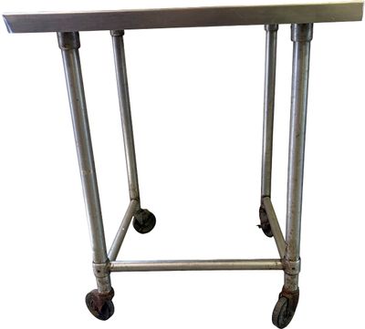 Sale Photo Thumbnail #334: Stainless Steel Table - Small Table with Wheels 
30" x 30" x 35"