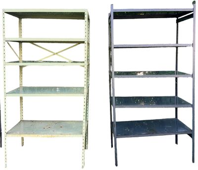 Sale Photo Thumbnail #278: Metal Shelves - Set of 2 Shelves - Beige and Grey
