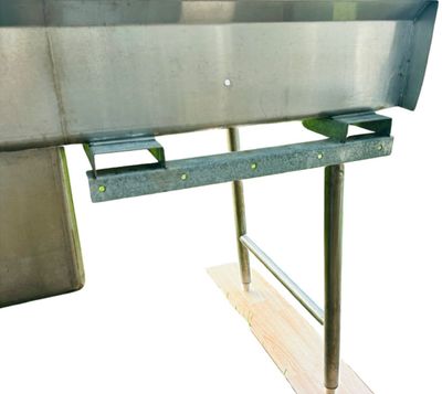 Sale Photo Thumbnail #340: Stainless Steel DOUBLE Sink - 10Ft X 30" X 40 5/8" | Bottom Shelf: 45" x 23" x 19" | Sink: 20 3/4" X 20 3/4" X 12" Deep