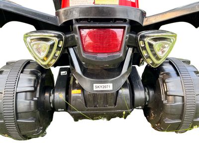Sale Photo Thumbnail #497: AV-01 Hero 4-Wheeler for Kids, a battery-powered ride-on toy quad in red and black
** Needs charger