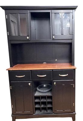 Sale Photo Thumbnail #426: Homestyles Buffet Hutch- Black with Natural Wood Countertop
