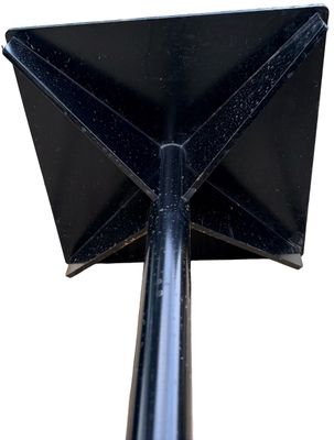 Sale Photo Thumbnail #584: Heavy-Duty Manual Hand Tamper with a Flat Metal Base and a Long Vertical Handle, used for compacting and leveling soil, gravel, or paving materials