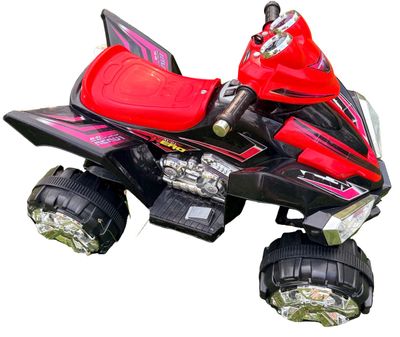 Sale Photo Thumbnail #500: AV-01 Hero 4-Wheeler for Kids, a battery-powered ride-on toy quad in red and black
** Needs charger
