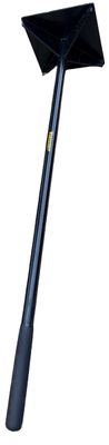 Sale Photo Thumbnail #583: Heavy-Duty Manual Hand Tamper with a Flat Metal Base and a Long Vertical Handle, used for compacting and leveling soil, gravel, or paving materials
