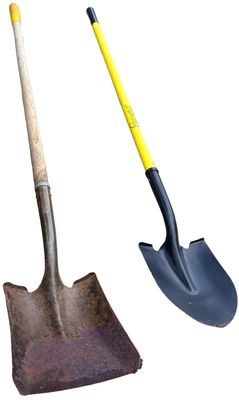 Sale Photo Thumbnail #578: Shovel Bundle of 2 - Yellow Handle, Wooden Handle