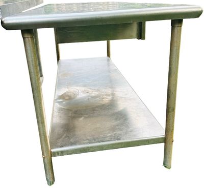 Sale Photo Thumbnail #326: Stainless Steel Table with Drawer - 72" x 30"W x 34 3/4" (6ft x 2ft 6" W x 2ft 10 3/4")