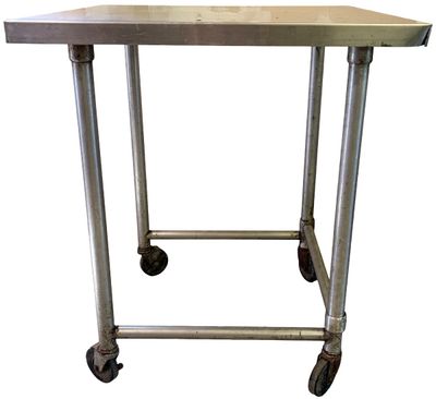 Sale Photo Thumbnail #333: Stainless Steel Table - Small Table with Wheels 
30" x 30" x 35"