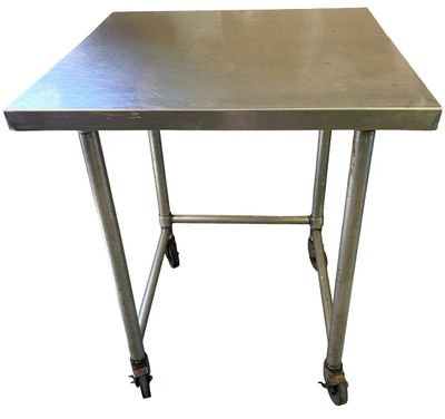 Sale Photo Thumbnail #332: Stainless Steel Table - Small Table with Wheels 
30" x 30" x 35"