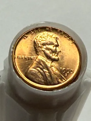 ROLL OF (50) 1955-S CHOICE UNCIRCULATED RED LINCOLN CENTS AS PICTURED.