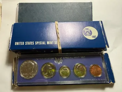 Sale Photo Thumbnail #3: 1-1966 & 5-1967 SPECIAL MINT SETS AT SILVER MELT PRICE AS PICTURED. $6.00 DOMESTIC SHIPPING.