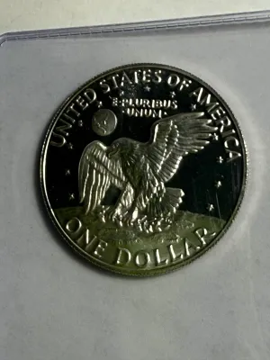 Sale Photo Thumbnail #629: 1973-S CHOICE PROOF SILVER 40% EISENHOWER DOLLAR AS PICTURED. $5 DOMESTIC SHIPPING.