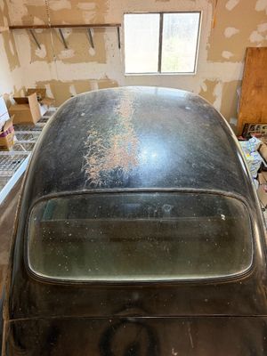 Sale Photo Thumbnail #7: WE HAD A MECHANIC LOOK AT THIS VEHICLE AND
IT DID TURN OVER BUT DID NOT START. 
IT NEEDS A NEW 6 VOLT BATTERY
THERE IS SOME COSMETIC DAMAGE TO THE PAINT ON HOOD AND ROOF. 
THERE IS SOME PITTING ON THE FRONT OF HOOD, NO OTHER BODY DAMAGE SEEN.
NONE OR VERY