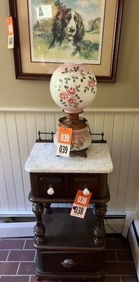 Sale Photo Thumbnail #35: Marble Top Apothecary and Banquet Lamp 