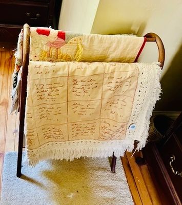 Sale Photo Thumbnail #51: Bentwood Quilt Rack and Youth Quilts