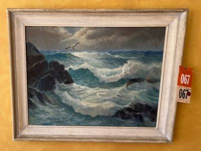 Sale Photo Thumbnail #26: Oil On Board Robert Packer - Ocean Scene