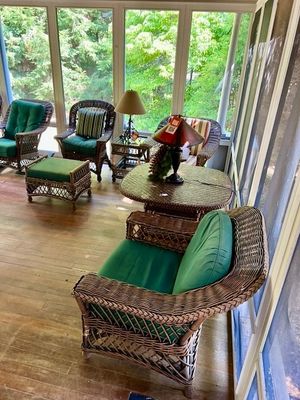 Sale Photo Thumbnail #8: Round Parlor Table, Ottomans, End Tables