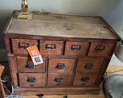 Sale Photo Thumbnail #10: Ten Drawer Oak Filing Cabinet