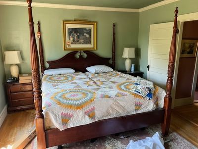 Sale Photo Thumbnail #53: King Size Mahogany Canopy Four Poster 
Bed