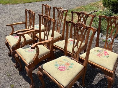 Sale Photo Thumbnail #44: Eight Maple Formal Dining Chairs
