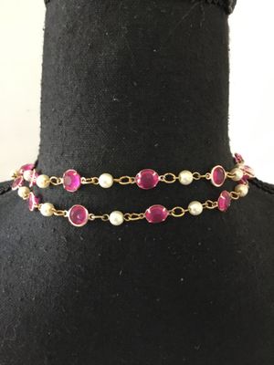 Vintage, pink rhinestone necklace
