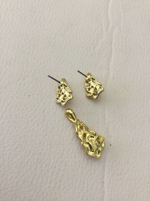 Gold tone, pendant, and matching earring set