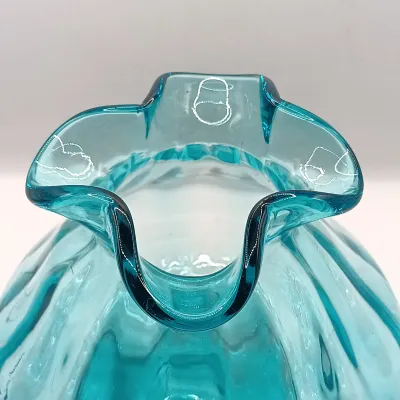 LOT 44: Vintage Handblown Blue Glass Vase