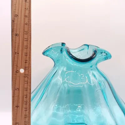 LOT 44: Vintage Handblown Blue Glass Vase