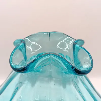 LOT 44: Vintage Handblown Blue Glass Vase