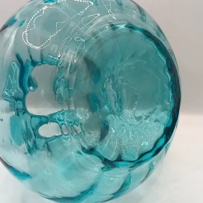 LOT 44: Vintage Handblown Blue Glass Vase