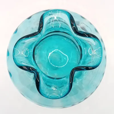 LOT 44: Vintage Handblown Blue Glass Vase