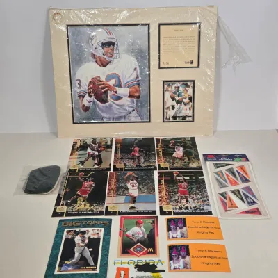 LOT 104: Limited Edition Dan Marino "Back in Stride" Sports Collectible Matted Collage, Oversized Collector Cards from the...