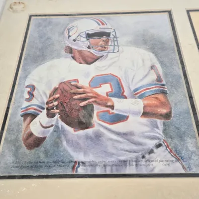 LOT 104: Limited Edition Dan Marino "Back in Stride" Sports Collectible Matted Collage, Oversized Collector Cards from the...
