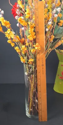 LOT 91: Faux Flower Decor, Vintage Clear and Frosted Leaf-shaped Decorative Bowl, Ceramic Frog Figurines, and More