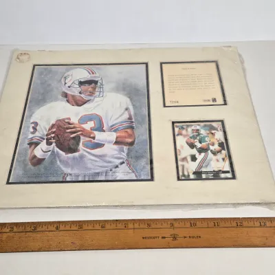 LOT 104: Limited Edition Dan Marino "Back in Stride" Sports Collectible Matted Collage, Oversized Collector Cards from the...