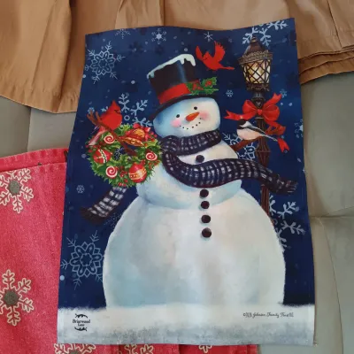 LOT 17: Large Collection of Winter / Christmas Decor - Throw Blankets, Decorative Mini Trees & Home Decor (cabinet NOT included)