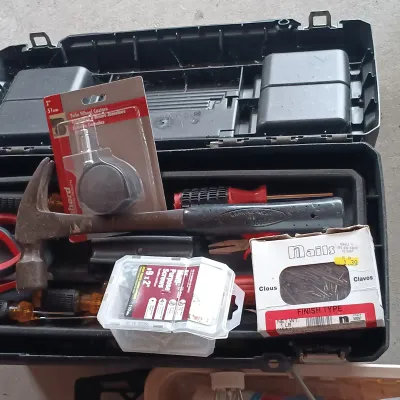 LOT 128: Garage Finds - 5 Gallon Shop Vac with an Assortment of Tools