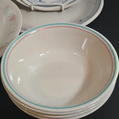 LOT 33: Vintage Corelle Tableware in "Forever Yours" and "Country Violets" Patterns